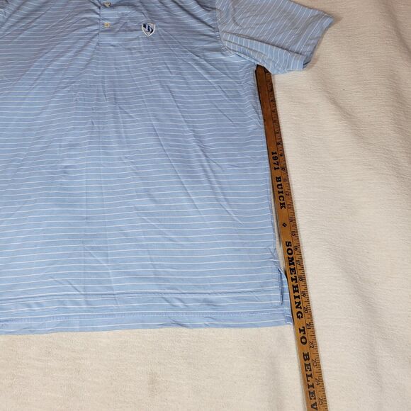 Peter Millar Polo Shirt Mens Blue Size XL Preppy Button Down Golf Striped Sports - Picture 5 of 15